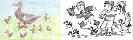 Раскраска к рассказу Пришвина ребята и утята