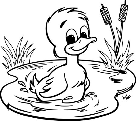 Ганс христиан Андерсен Гадкий утенок раскраска