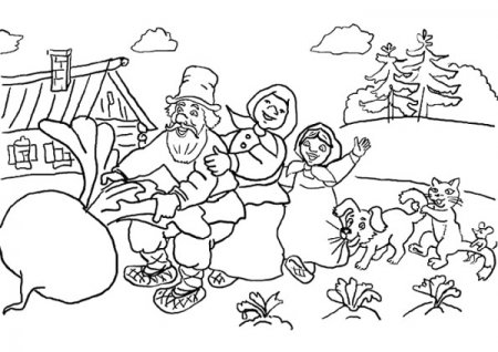 Репка раскраска для детей