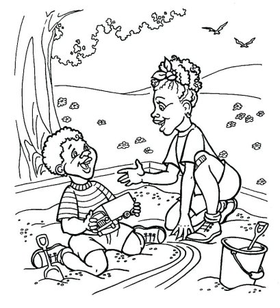 Песочница раскраска для детей