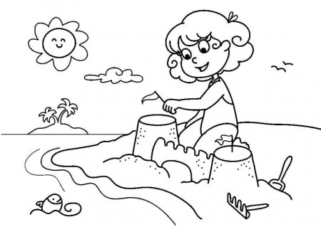 Песок и ведерко раскраска для детей