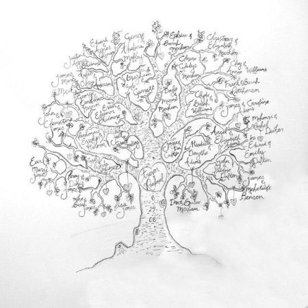 Генеалогическое дерево черно белое