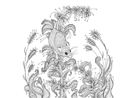 Раскраска антистресс мышка