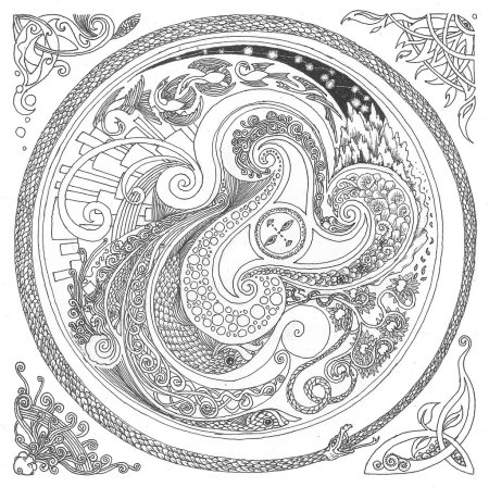 Мандала спираль раскраска