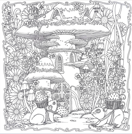 Раскраска антистресс грибы