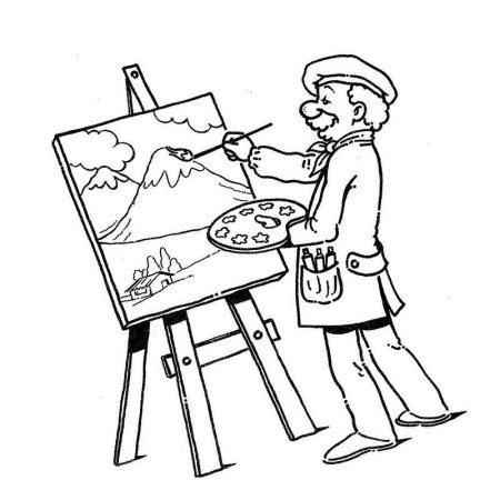 Художник раскраска для детей