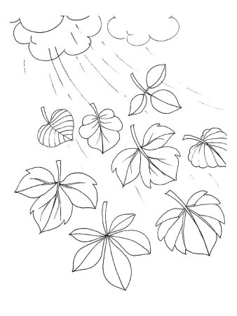 Листопад раскраска для детей