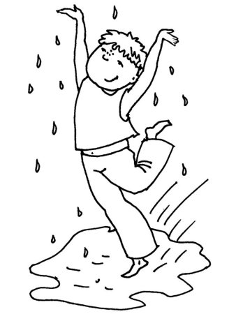 Раскраска девочка в луже