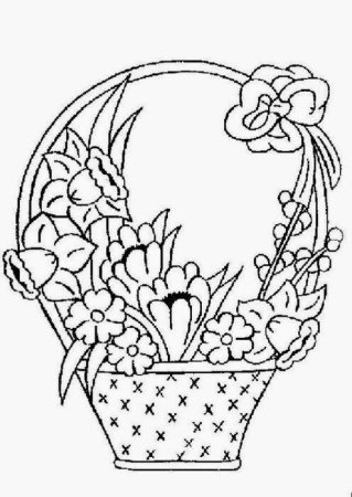 Нарисовать корзинку с цветами