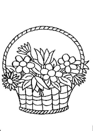 Трафарет корзинки для цветов