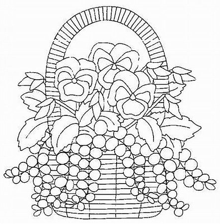 Трафарет корзинки для цветов