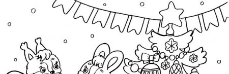 Раскраска хоровод вокруг елки