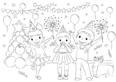 Новогодний карнавал раскраска