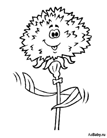 Одуванчик раскраска