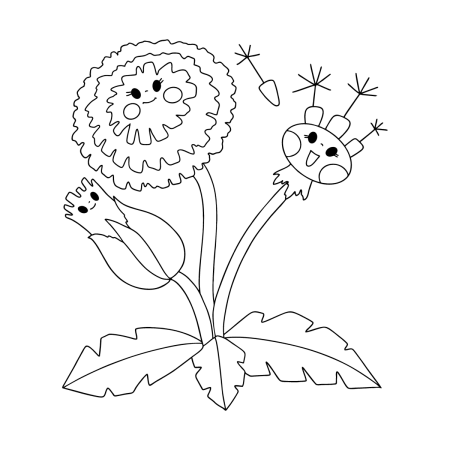 Одуванчик раскраска