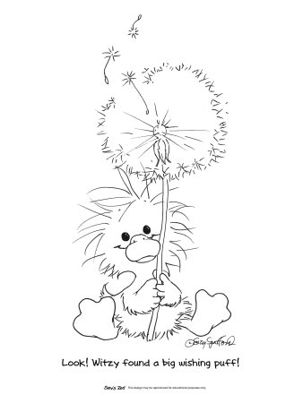 Одуванчик раскраска для детей