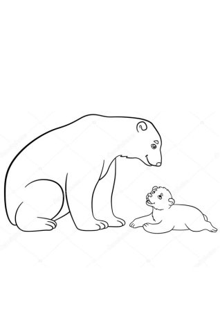 Раскраска Умка с мамой для детей