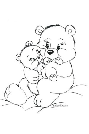 Раскраски для девочек мишки