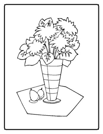 Ваза с цветами карандашом