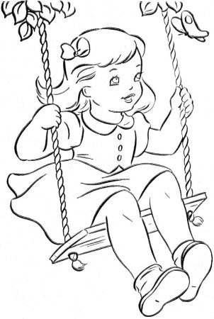 Раскраска качели