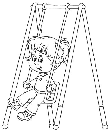 Раскраска качели