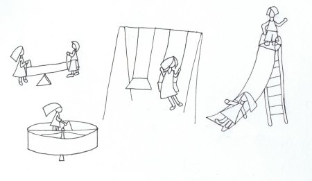 Раскраска девочка на качелях