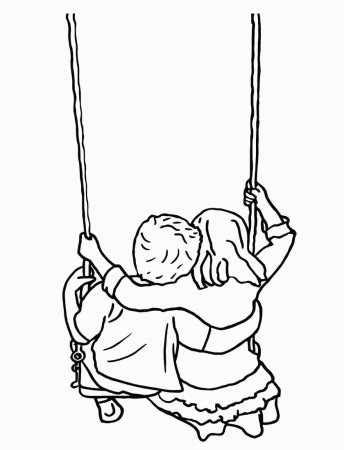 Раскраска качели