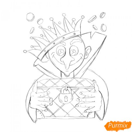 Кощей рисунок карандашом