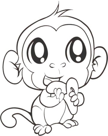 Раскраски обезьянки милые