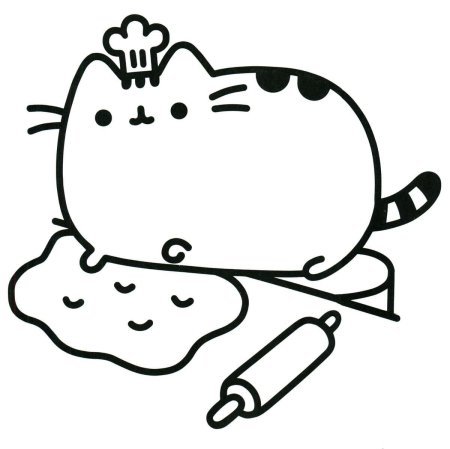 Котик раскраска Пушин Кэт