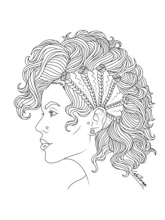 Раскраска прически