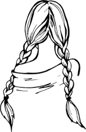 Раскраска девочка с волосами