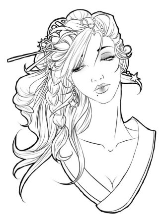 Раскраски прически для девочек