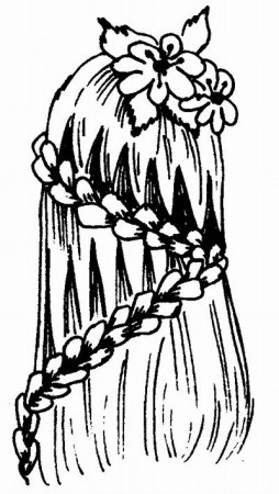 Прическа девочки с хвостиками раскраска