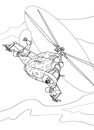 Военный вертолет ми24 раскраска