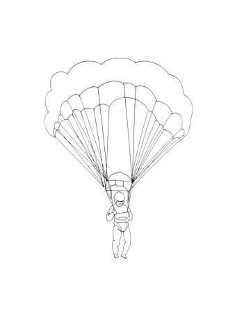 Парашют раскраска для детей