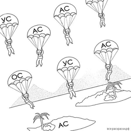 Парашютист раскраска