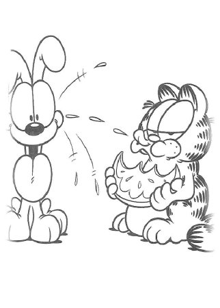 Кот Гарфилд раскраска