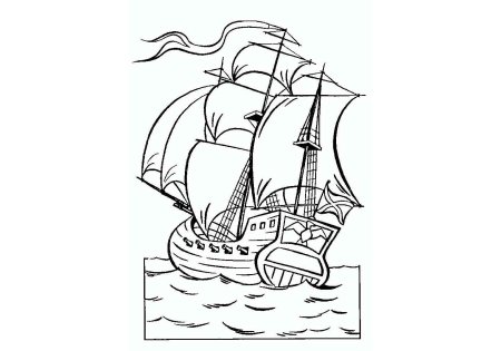 Корабль картинка раскраска
