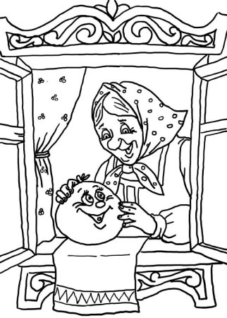 Герои из сказки Колобок раскраска