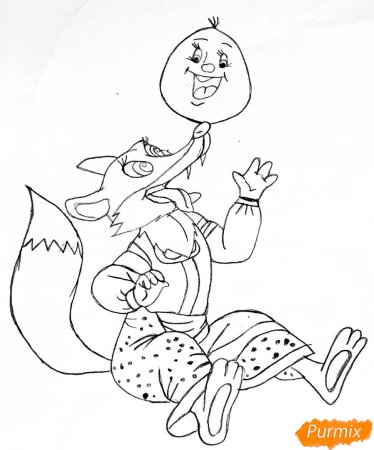 Герои сказки Колобок раскраска