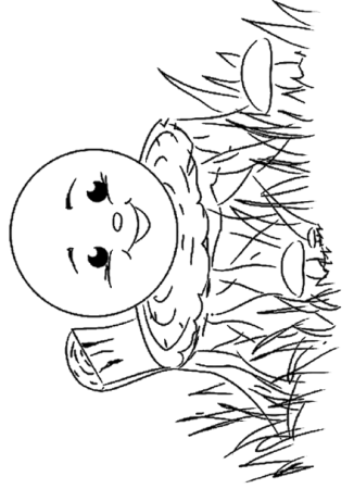 Раскраска к сказке Колобок для малышей