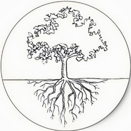 Дерево с корнями раскраска