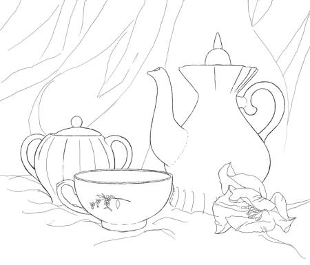 Корзина с фруктами раскраска