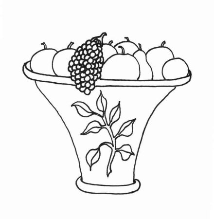 Корзина с фруктами раскраска