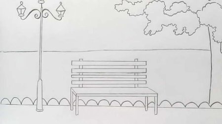 Лавочка карандашом простая