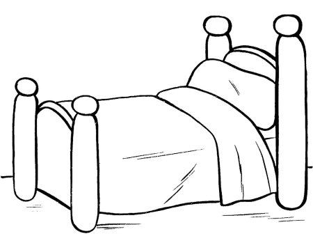 Раскраска детская кровать