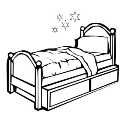 Кровать раскраска