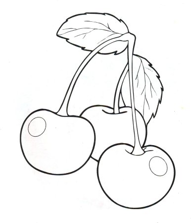 Вишня раскраска
