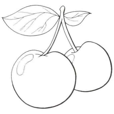 Раскраска ягода вишня